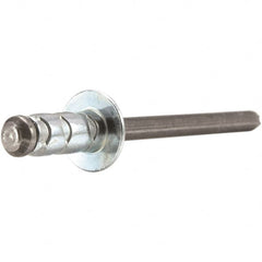 STANLEY Engineered Fastening - Size 4 Dome Head Aluminum Multi Grip Blind Rivet - Aluminum Mandrel, 0.039" to 0.187" Grip, 1/8" Head Diam, 0.129" to 0.142" Hole Diam, 0.078" Body Diam - Benchmark Tooling