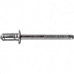 STANLEY Engineered Fastening - Size 6 Dome Head Steel Open End Blind Rivet - Steel Mandrel, 0.0591" to 0.1378" Grip, 3/16" Head Diam, 0.1929" to 0.2008" Hole Diam, 3.2" Body Diam - Benchmark Tooling