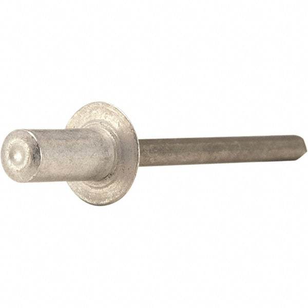 STANLEY Engineered Fastening - Size 8 Dome Head Aluminum Closed End Blind Rivet - Steel Mandrel, 0.126" to 1/4" Grip, 1/4" Head Diam, 0.257" to 0.261" Hole Diam, - Benchmark Tooling