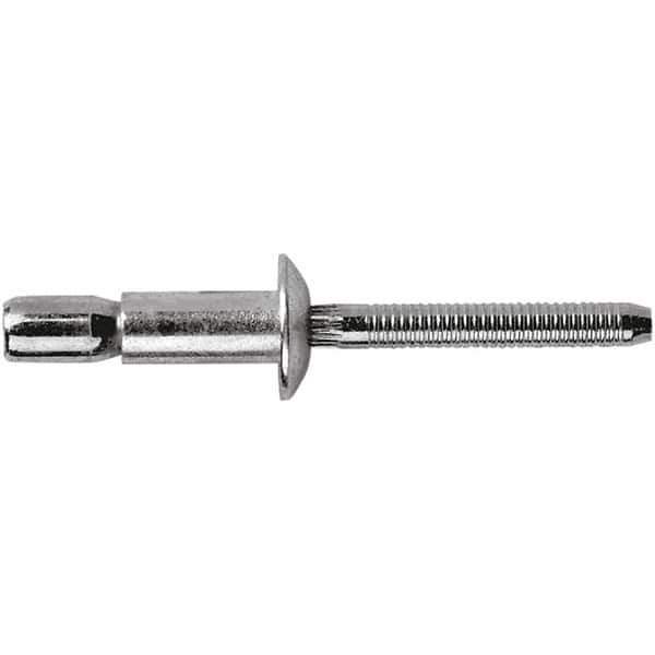 STANLEY Engineered Fastening - Size 8 Dome Head Stainless Steel Structural with Locking Stem Blind Rivet - Stainless Steel Mandrel, 0.08" to 3/8" Grip, 1/4" Head Diam, 0.261" to 0.276" Hole Diam, 0.153" Body Diam - Benchmark Tooling