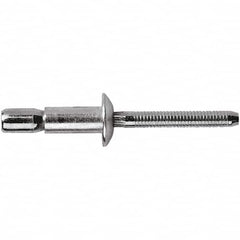 STANLEY Engineered Fastening - Size 8 Dome Head Stainless Steel Structural with Locking Stem Blind Rivet - Stainless Steel Mandrel, 0.08" to 3/8" Grip, 1/4" Head Diam, 0.261" to 0.276" Hole Diam, 0.153" Body Diam - Benchmark Tooling