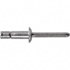 STANLEY Engineered Fastening - Size 8 Dome Head Stainless Steel Structural with Locking Stem Blind Rivet - Stainless Steel Mandrel, 0.08" to 3/8" Grip, 1/4" Head Diam, 0.261" to 0.276" Hole Diam, 0.162" Body Diam - Benchmark Tooling