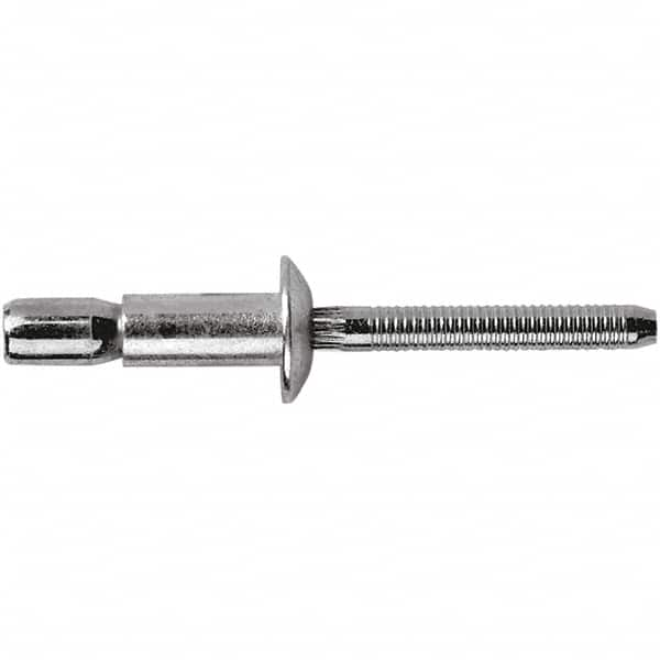 STANLEY Engineered Fastening - Size 6 Dome Head Aluminum Structural with Locking Stem Blind Rivet - Aluminum Mandrel, 0.062" to 0.437" Grip, 3/16" Head Diam, 0.194" to 0.204" Hole Diam, 0.122" Body Diam - Benchmark Tooling