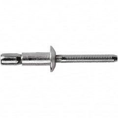 STANLEY Engineered Fastening - Size 6 Dome Head Aluminum Structural with Locking Stem Blind Rivet - Aluminum Mandrel, 0.062" to 0.437" Grip, 3/16" Head Diam, 0.194" to 0.204" Hole Diam, 0.122" Body Diam - Benchmark Tooling