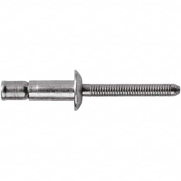 STANLEY Engineered Fastening - Size 8 Dome Head Stainless Steel Structural with Locking Stem Blind Rivet - Stainless Steel Mandrel, 0.08" to 5/8" Grip, 1/4" Head Diam, 0.261" to 0.276" Hole Diam, 0.162" Body Diam - Benchmark Tooling