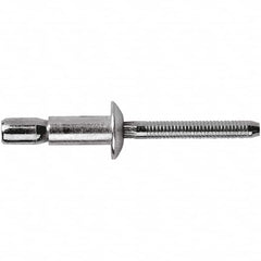 STANLEY Engineered Fastening - Size 8 Dome Head Aluminum Structural with Locking Stem Blind Rivet - Aluminum Mandrel, 0.0799" to 0.6252" Grip, 1/4" Head Diam, 0.261" to 0.276" Hole Diam, 4.11" Body Diam - Benchmark Tooling