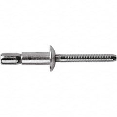 STANLEY Engineered Fastening - Size 8 Dome Head Aluminum Structural with Locking Stem Blind Rivet - Aluminum Mandrel, 0.08" to 3/8" Grip, 1/4" Head Diam, 0.261" to 0.276" Hole Diam, 0.153" Body Diam - Benchmark Tooling