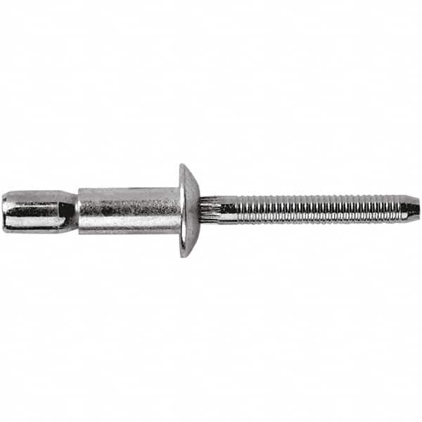 STANLEY Engineered Fastening - Size 8 Dome Head Steel Structural with Locking Stem Blind Rivet - Steel Mandrel, 0.08" to 5/8" Grip, 1/4" Head Diam, 0.261" to 0.276" Hole Diam, 0.153" Body Diam - Benchmark Tooling