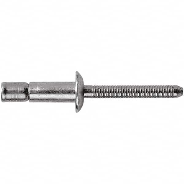 STANLEY Engineered Fastening - Size 6 Dome Head Steel Structural with Locking Stem Blind Rivet - Steel Mandrel, 0.064" to 0.437" Grip, 3/16" Head Diam, 0.194" to 0.204" Hole Diam, 0.12" Body Diam - Benchmark Tooling