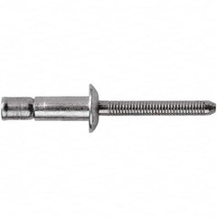 STANLEY Engineered Fastening - Size 6 Dome Head Steel Structural with Locking Stem Blind Rivet - Steel Mandrel, 0.064" to 0.437" Grip, 3/16" Head Diam, 0.194" to 0.204" Hole Diam, 0.12" Body Diam - Benchmark Tooling