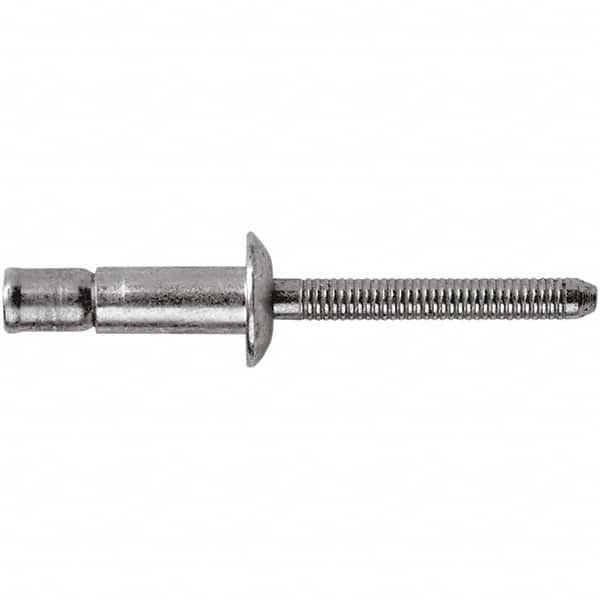 STANLEY Engineered Fastening - Size 6 Dome Head Steel Structural with Locking Stem Blind Rivet - Steel Mandrel, 0.062" to 1/4" Grip, 3/16" Head Diam, 0.194" to 0.204" Hole Diam, 0.12" Body Diam - Benchmark Tooling