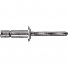 STANLEY Engineered Fastening - Size 6 Dome Head Steel Structural with Locking Stem Blind Rivet - Steel Mandrel, 0.062" to 1/4" Grip, 3/16" Head Diam, 0.194" to 0.204" Hole Diam, 0.12" Body Diam - Benchmark Tooling