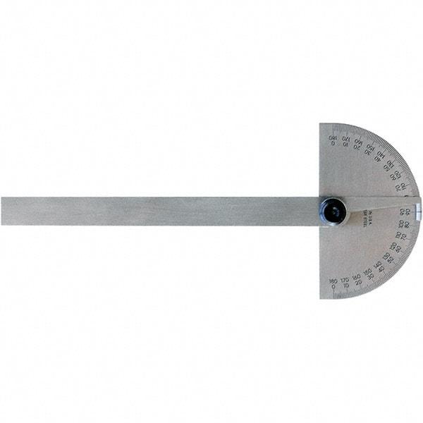 Mitutoyo - Round & Rectangular Head Protractors Head Type: Round Blade Length (Inch): 6 - Benchmark Tooling