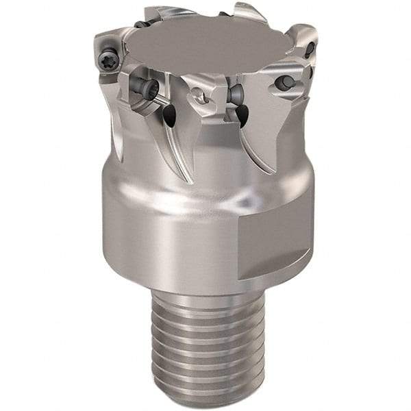 Seco - 31.5mm Cut Diam, 0.8mm Max Depth, M20 Modular Connection Indexable High-Feed End Mill - Screw Holding Method, LP..06 Insert, R217.21 Toolholder, Through Coolant - Benchmark Tooling