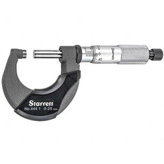 Starrett - Mechanical Outside Micrometers Minimum Measurement (mm): 0.00 Maximum Measurement (mm): 25.00 - Benchmark Tooling