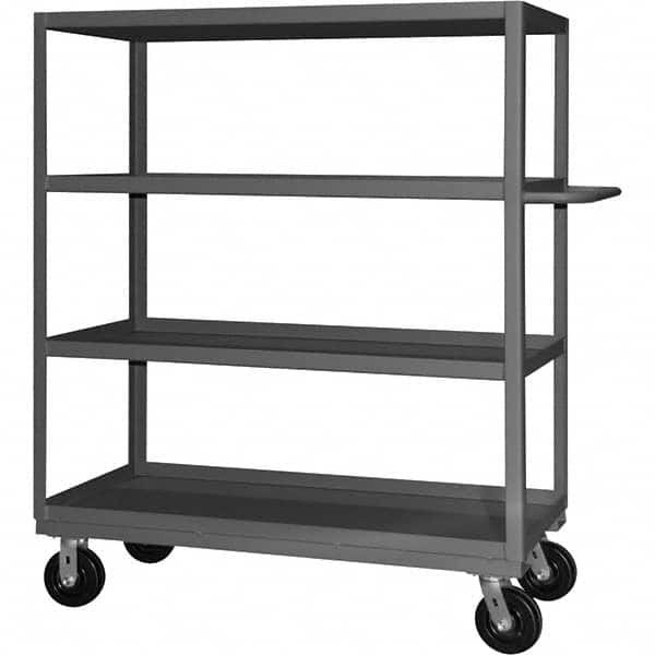 Service Utility Cart: Gray Gray, Phenolic Casters, 4 Shelves