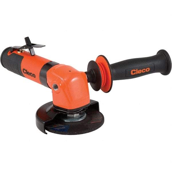 Cleco - 4" Wheel Diam, 11,500 RPM, Pneumatic Angle & Disc Grinder - 5/8-24 Spindle, 35.7 CFM, Rear Exhaust - Benchmark Tooling