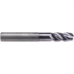 Emuge - 12mm Diam, 26mm LOC, 4 Flute Solid Carbide Roughing & Finishing End Mill - TiAlN Finish, 93mm OAL, 12mm Shank Diam, Cylindrical Shank, 40° Helix, Extra Long Length - Benchmark Tooling