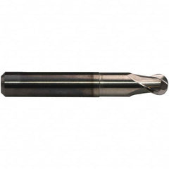 Emuge - 5/16" Diam, 9/32" LOC, 2 Flute Solid Carbide Ball End Mill - CrN Finish, Single End, 2-1/2" OAL, 5/16" Shank Diam, Ball Flute - Benchmark Tooling