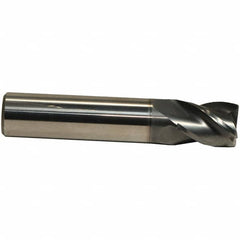 Emuge - 7/16" Diam, 5/8" LOC, 4 Flute Solid Carbide Roughing & Finishing End Mill - CrN Finish, 2-1/2" OAL, 7/16" Shank Diam, Cylindrical Shank, 38° Helix, Centercutting, Stub Length - Benchmark Tooling