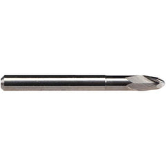 Emuge - 3/4" Diam, 9/16" LOC, 2 Flute Solid Carbide Ball End Mill - Uncoated, Single End, 4" OAL, 3/4" Shank Diam, Ball Flute - Benchmark Tooling