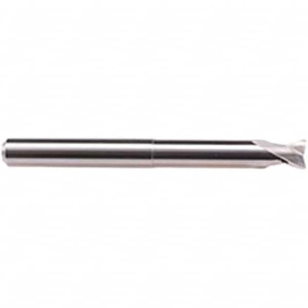 Emuge - 8mm Diam, 7mm LOC, 2 Flute Solid Carbide Roughing & Finishing End Mill - Uncoated, 90mm OAL, 8mm Shank Diam, Cylindrical Shank, 30° Helix, Long Length - Benchmark Tooling