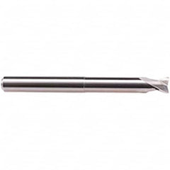 Emuge - 8mm Diam, 7mm LOC, 2 Flute Solid Carbide Roughing & Finishing End Mill - Uncoated, 90mm OAL, 8mm Shank Diam, Cylindrical Shank, 30° Helix, Long Length - Benchmark Tooling