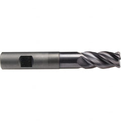 Emuge - 6mm Diam, 13mm LOC, 4 Flute Solid Carbide Roughing & Finishing End Mill - TiAlN Finish, 62mm OAL, 6mm Shank Diam, Weldon Shank, 40° Helix, Extra Long Length - Benchmark Tooling