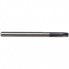 Emuge - 6mm Diam, 4 Flute Solid Carbide Roughing & Finishing End Mill - TiAlN Finish, Cylindrical Shank, 0° Helix, Long Length - Benchmark Tooling
