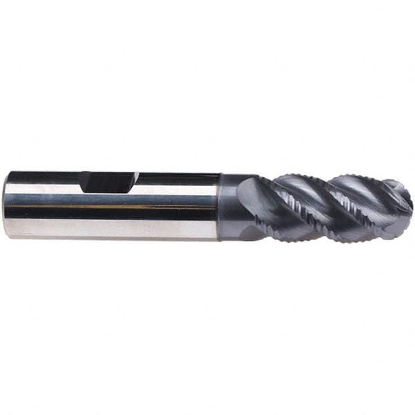 Emuge - 14mm Diam, 26mm LOC, 4 Flute Solid Carbide Ball End Mill - TiAlN Finish, Single End, 83mm OAL, 14mm Shank Diam, Ball Flute - Benchmark Tooling