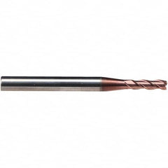 Emuge - 8mm Diam, 24mm LOC, 3 Flute Solid Carbide Roughing & Finishing End Mill - TiAlN Finish, 68mm OAL, 8mm Shank Diam, Cylindrical Shank, 38° Helix, Centercutting, Extra Long Length - Benchmark Tooling