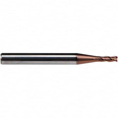 Emuge - 6mm Diam, 10mm LOC, 3 Flute Solid Carbide Roughing & Finishing End Mill - TiAlN Finish, 57mm OAL, 6mm Shank Diam, Cylindrical Shank, 38° Helix, Centercutting, Long Length - Benchmark Tooling