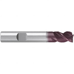 Emuge - 9.7mm Diam, 11mm LOC, 3 Flute Solid Carbide Roughing & Finishing End Mill - TiAlN Finish, 66mm OAL, 10mm Shank Diam, Weldon Shank, 38° Helix, Centercutting, Stub Length - Benchmark Tooling