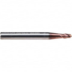 Emuge - 7mm Diam, 8mm LOC, 2 Flute Solid Carbide Roughing & Finishing End Mill - TiAlN Finish, 58mm OAL, 8mm Shank Diam, Cylindrical Shank, 38° Helix, Centercutting, Stub Length - Benchmark Tooling