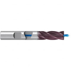 Emuge - 20mm Diam, 38mm LOC, 4 Flute Solid Carbide Roughing & Finishing End Mill - TiAlN Finish, 104mm OAL, 20mm Shank Diam, Weldon Shank, 38° Helix, Long Length - Benchmark Tooling