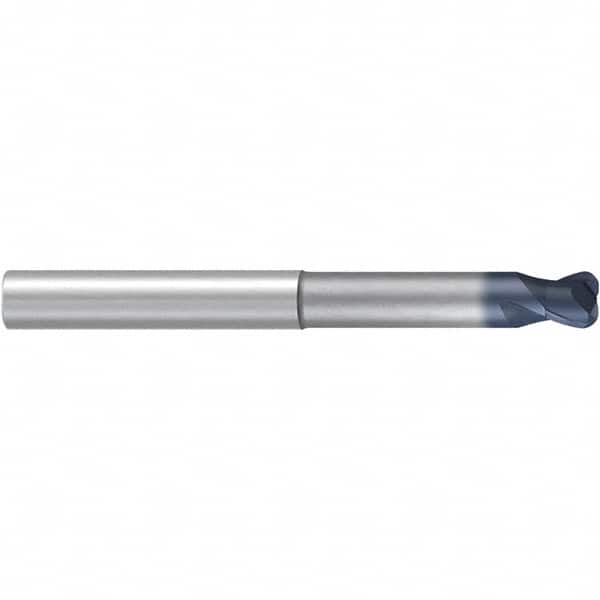 Emuge - 8mm Diam, 7mm LOC, 2 Flute Solid Carbide Roughing & Finishing End Mill - TiAlN Finish, 90mm OAL, 8mm Shank Diam, Cylindrical Shank, 30° Helix, Long Length - Benchmark Tooling