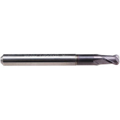 Emuge - 7/16" Diam, 11/32" LOC, 2 Flute Solid Carbide Roughing & Finishing End Mill - TiAlN Finish, 3" OAL, 7/16" Shank Diam, Cylindrical Shank, 30° Helix, Stub Length - Benchmark Tooling