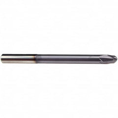 Emuge - 8mm Diam, 7mm LOC, 2 Flute Solid Carbide Roughing & Finishing End Mill - TiAlN Finish, 100mm OAL, 8mm Shank Diam, Cylindrical Shank, 30° Helix, Extra Long Length - Benchmark Tooling