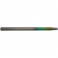 Emuge - 12mm Diam, 10mm LOC, 2 Flute Solid Carbide Roughing & Finishing End Mill - CrN Finish, 160mm OAL, 12mm Shank Diam, Cylindrical Shank, 30° Helix, Extra Long Length - Benchmark Tooling