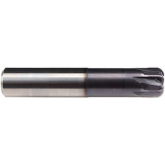 Emuge - 3/4" Diam, 1-7/8" LOC, 4 Flute Solid Carbide Roughing & Finishing End Mill - TiAlN Finish, 4" OAL, 3/4" Shank Diam, Cylindrical Shank, 0° Helix, Stub Length - Benchmark Tooling