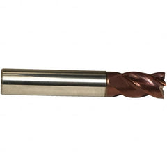 Emuge - 6mm Diam, 10mm LOC, 4 Flute Solid Carbide Roughing & Finishing End Mill - TiAlN Finish, 54mm OAL, 6mm Shank Diam, Cylindrical Shank, 38° Helix, Centercutting, Stub Length - Benchmark Tooling