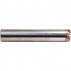 Emuge - 8° Taper Angle per Side, 15mm Small End Diam, 3.5mm LOC, Solid Carbide 9 Flute Tapered Corner Radius End Mill - TiAlN Finish, 108mm OAL, 16mm Shank Diam, Spiral Flute, 20° Helix - Benchmark Tooling