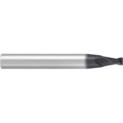Emuge - 4° Taper Angle per Side, 3mm Small End Diam, 6mm LOC, Solid Carbide 2 Flute Tapered Corner Radius End Mill - AlCr Finish, 63mm OAL, 8mm Shank Diam, Spiral Flute, 30° Helix - Benchmark Tooling