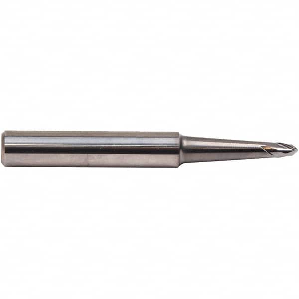 Emuge - 8° Taper Angle per Side, 7mm LOC, Solid Carbide 2 Flute Tapered Ball End Mill - AlCr Finish, 83mm OAL, 12mm Shank Diam, Spiral Flute, 30° Helix - Benchmark Tooling
