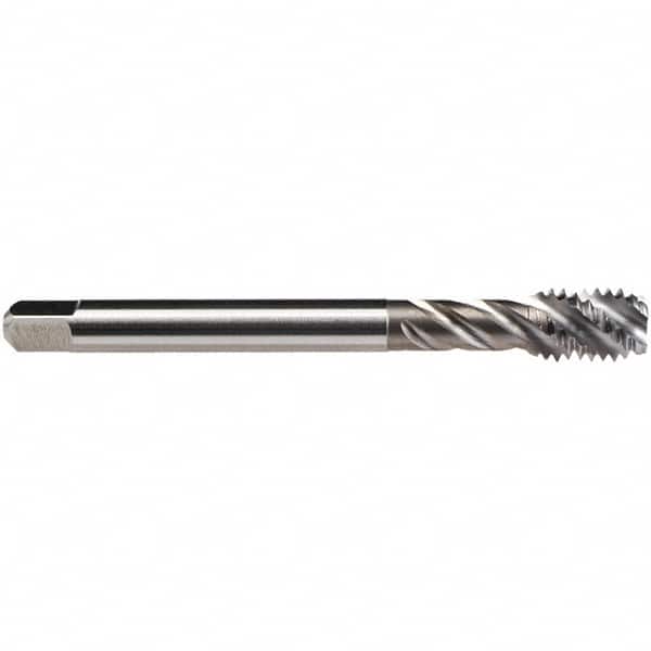 Emuge - M16x2.00 M 4 Flute Bottoming Spiral Flute Tap - High Speed Steel, Bright Finish, 110mm OAL, Right Hand Flute, Right Hand Thread, Series Enorm Z/E - Benchmark Tooling