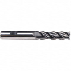 Emuge - 1" Diam, 2-1/4" LOC, 4 Flute Solid Carbide Roughing & Finishing End Mill - CrN Finish, 5" OAL, 1" Shank Diam, Weldon Shank, 38° Helix, Centercutting, Stub Length - Benchmark Tooling