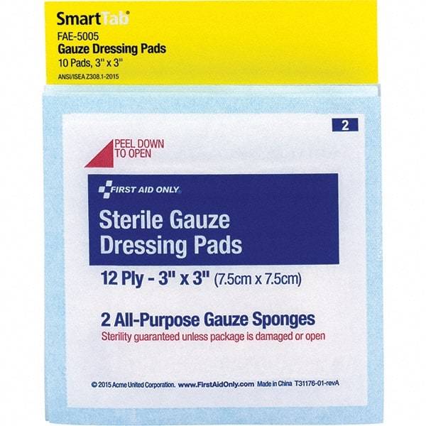 PRO-SAFE - 6-5/8" Long x 5-1/8" Wide, General Purpose Wound Care - White, Gauze Bandage - Benchmark Tooling