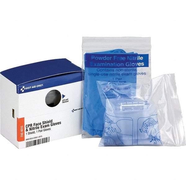 PRO-SAFE - Disposable CPR Masks/Breathers Compatible First Aid Kits: 59489, 59490 Includes: (2) Nitrile Exam Gloves; CPR Mask - Benchmark Tooling