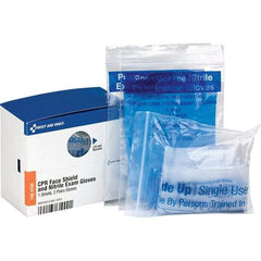 PRO-SAFE - Disposable CPR Masks/Breathers Compatible First Aid Kits: 59491, 59492 Includes: (4) Nitrile Exam Gloves; CPR Mask - Benchmark Tooling