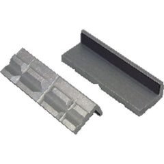 Aluminum Vise Jaw Pads - V-shaped Aluminum surFace holds Round and hex parts securely - 4″ Pad length - Benchmark Tooling